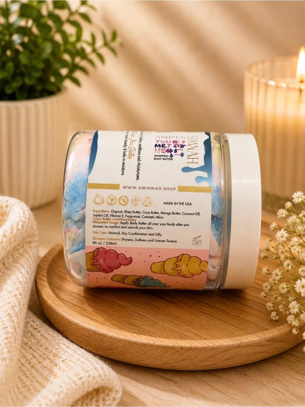 AMINNAH (NWT) You Melt My Heart Whipped Body Butter & Sugar Scrub
